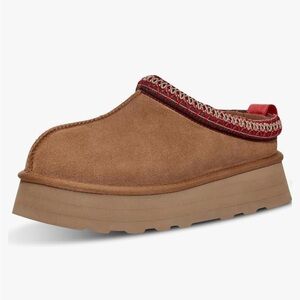 Women’s Platform Fluffy Slippers, Tasman Dupe Size 7 Chestnut